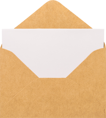 Envelope With Blank Paper Transparent PNG Mockup